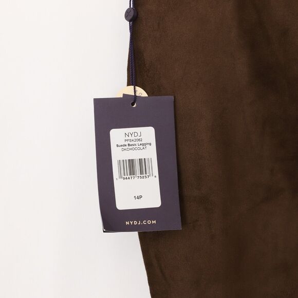 NYDJ Faux Suede Basic Legging Pant 14P Petite Coffee Bean Brown NWT B52 - Picture 4 of 6